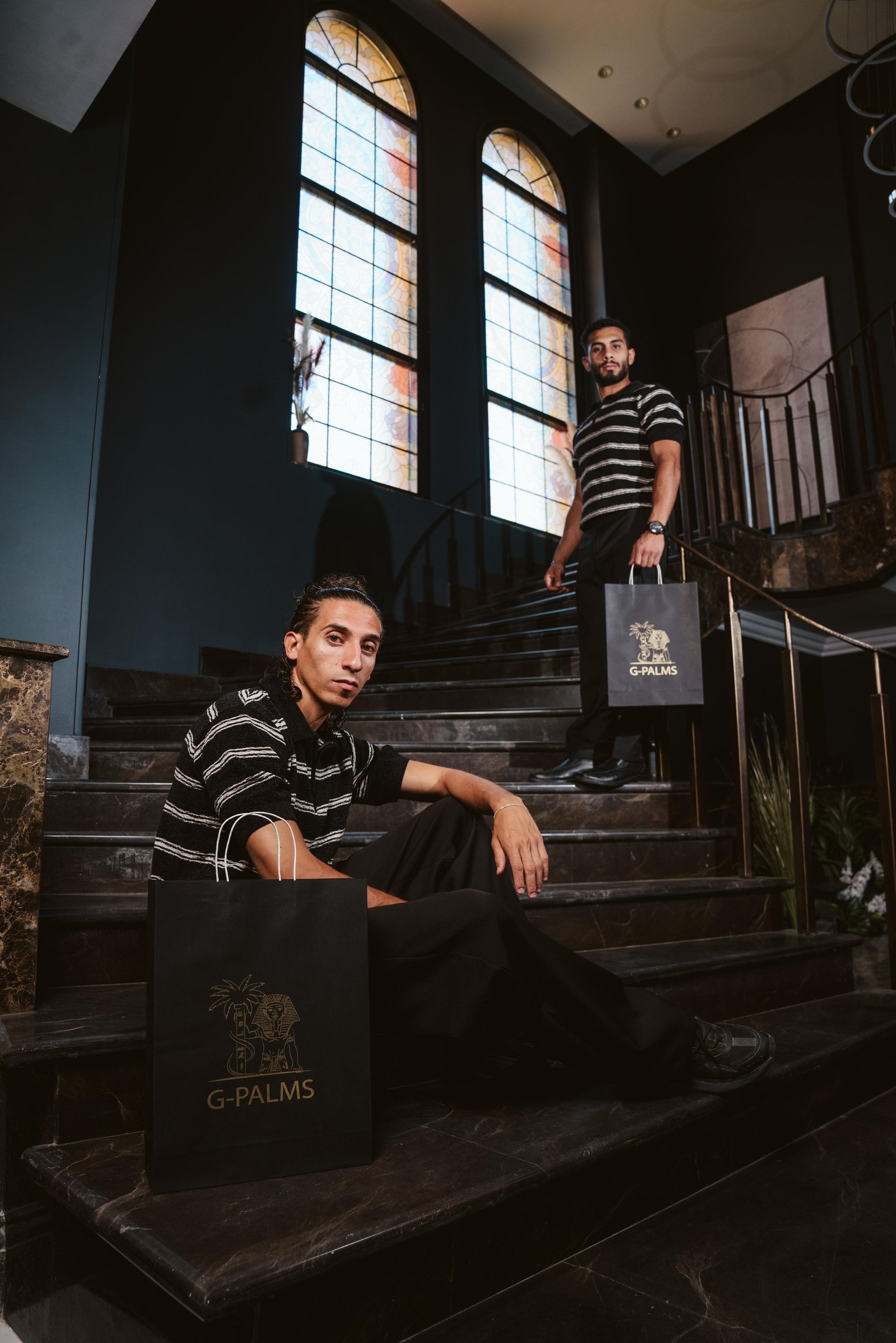 KNITTED STRIPED POLO